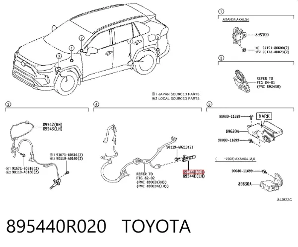 Czujnik ABS tylny 895440R020 Toyota
