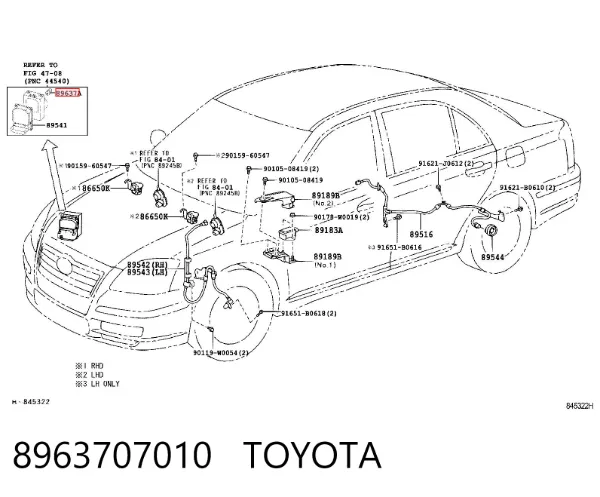 Czujnik ciśnienia płynu hamulcowego 8963707010 Toyota