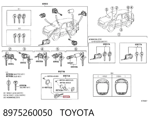 Prefabrykat klucza 8975260050 Toyota