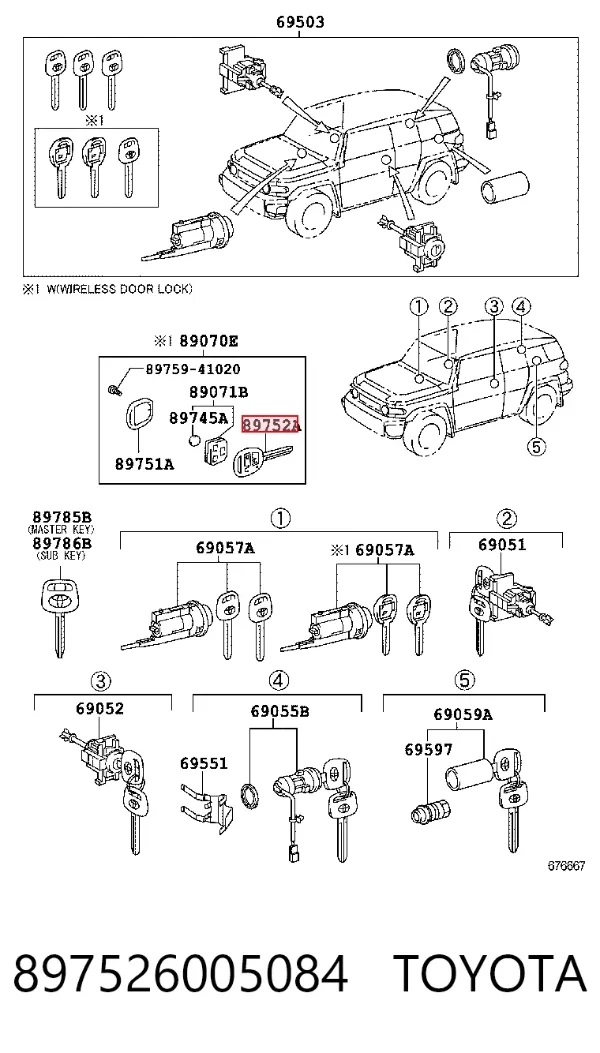 Prefabrykat klucza 897526005084 Toyota