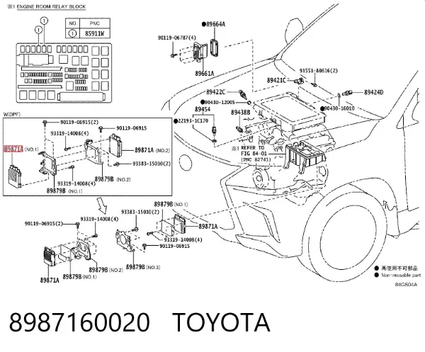 Sterownik wtrysku paliwa 8987160020 Toyota