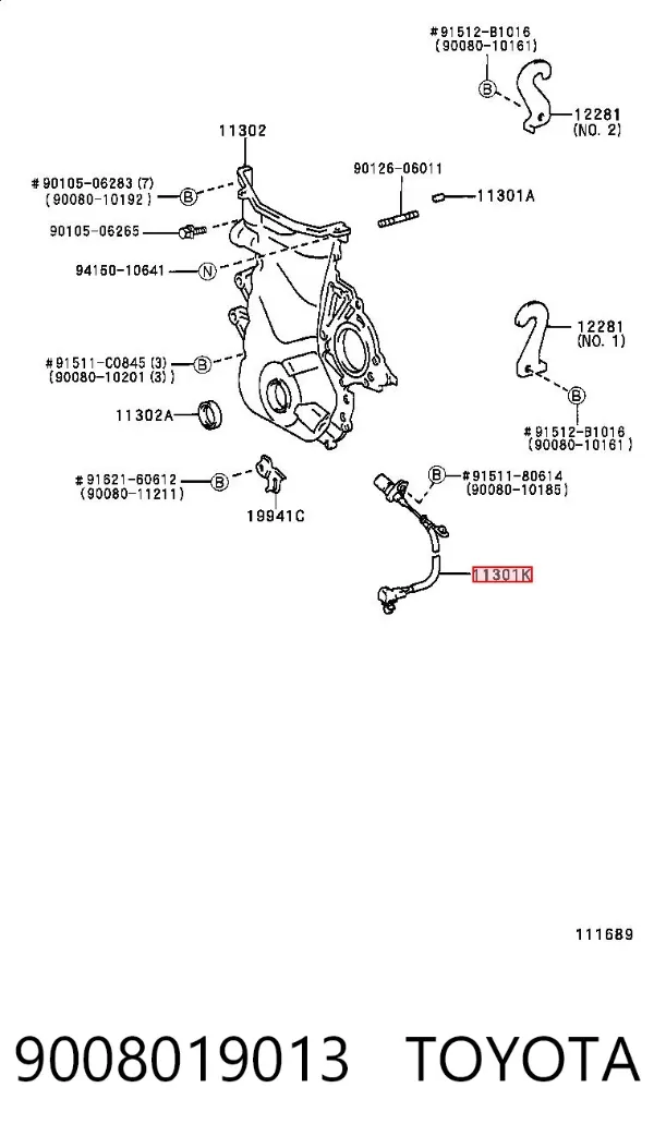 Czujnik położenia wału korbowego 9008019013 Toyota