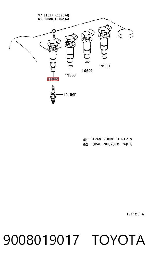 Cewka zapłonowa 9008019017 Toyota