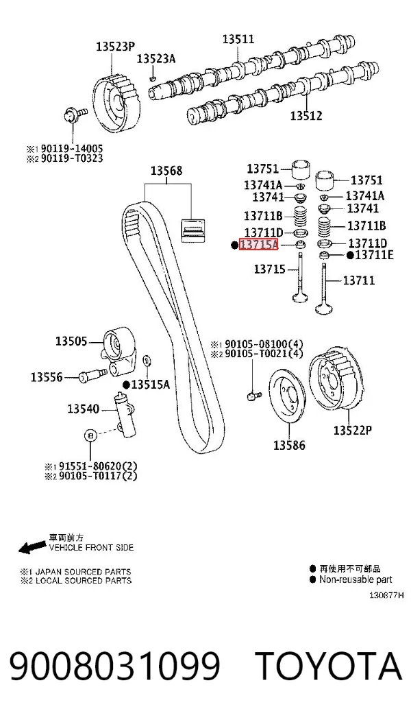 Uszczelniacz zaworu dolotowego/wylotowego Toyota Avensis Verso