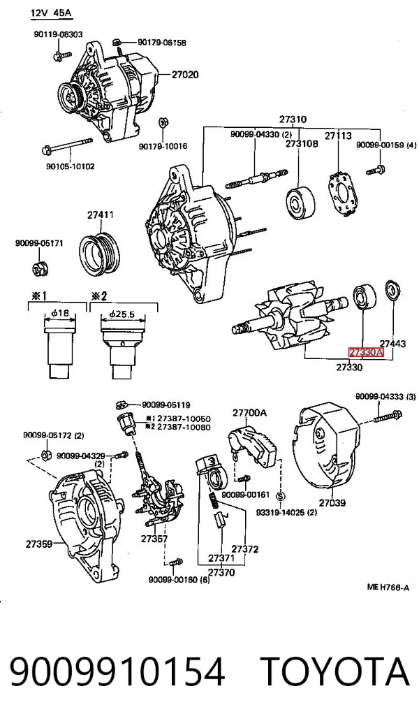 Łożysko alternatora 9009910154 Toyota