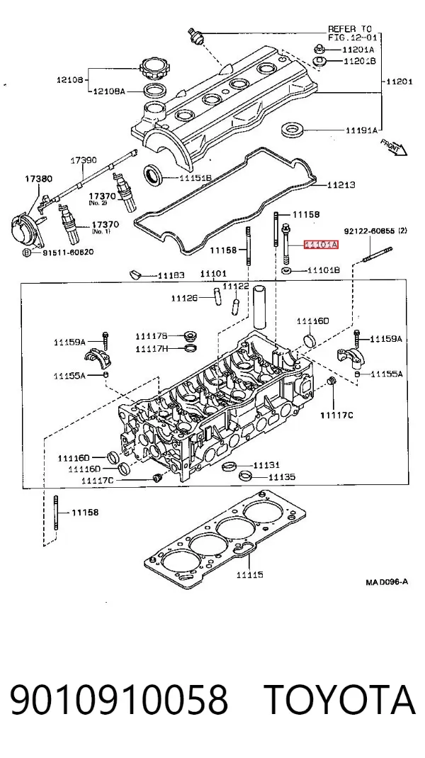 Śruba głowicy cylindrów 9010910058 Toyota