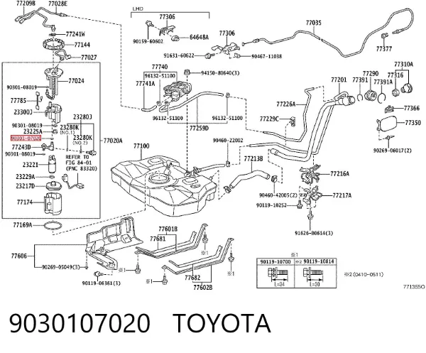 Łożysko wału sprzęgłowego skrzyni biegów Toyota Camry V