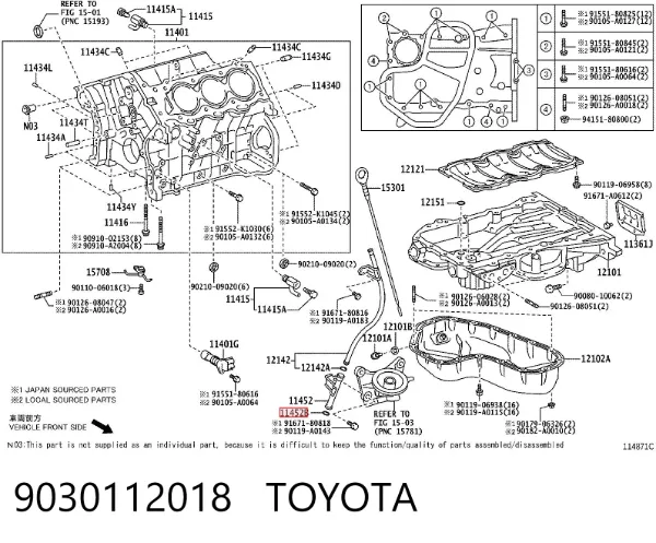 Pompa chłodząca wodna 9030112018 Toyota