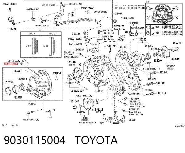 Uszczelka adaptera filtra oleju 9030115004 Toyota