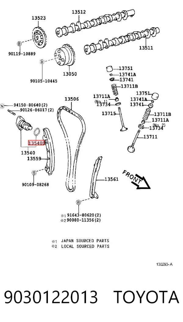 Uszczelka napinacza łańcucha rozrządu 9030122013 Toyota