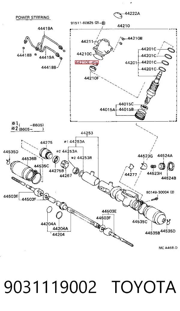 Uszczelniacz maglownicy/mechanizmu kierowniczego (patrz wymiary) 9031119002 Toyota