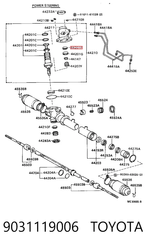 Uszczelniacz maglownicy/mechanizmu kierowniczego (patrz wymiary) 9031119006 Toyota