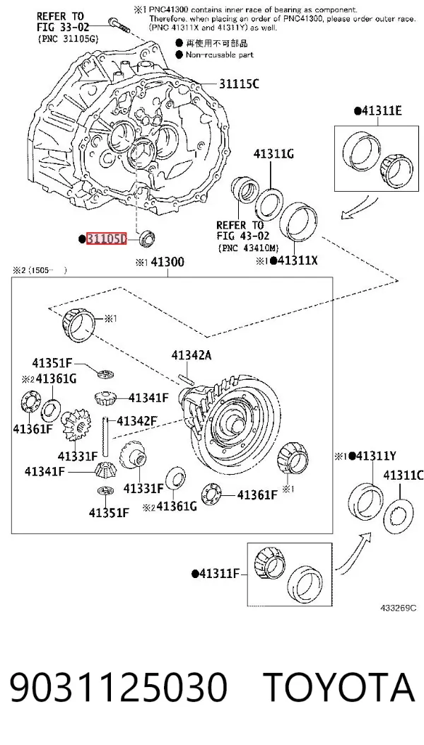 Uszczelniacz automatycznej/mechanicznej slrzyni biegów (wału wejściowego/sprzęgłowego) 9031125030 Toyota