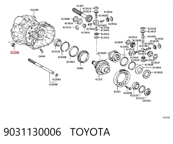 Uszczelniacz wału korbowego przedni 9031130006 Toyota