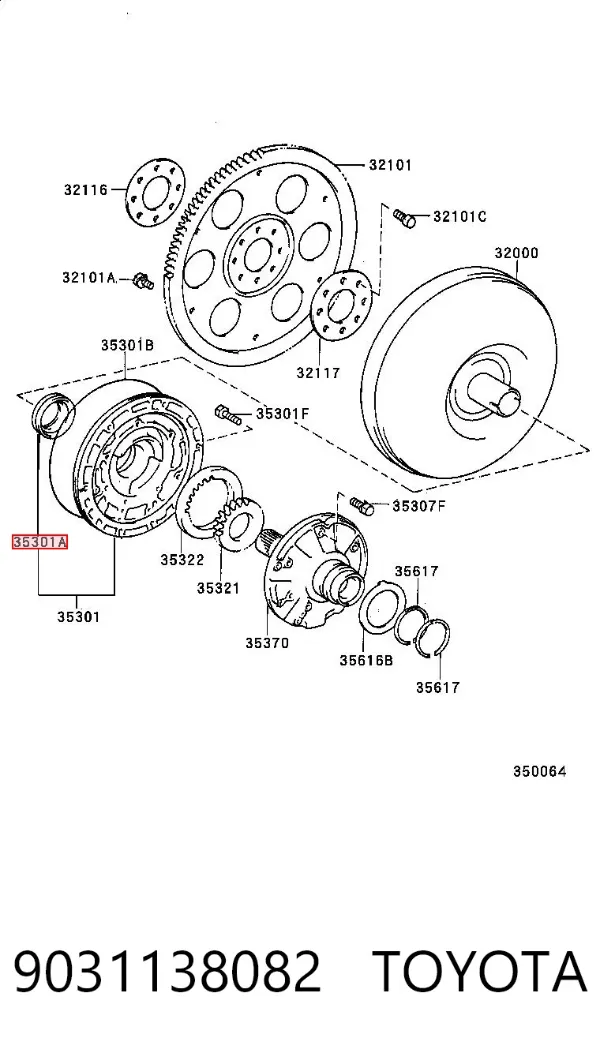 Uszczelniacz pompy olejowej automatycznej skrzyni biegów 9031138082 Toyota