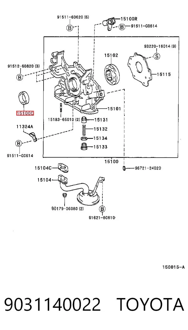 Uszczelniacz wału korbowego przedni 9031140022 Toyota