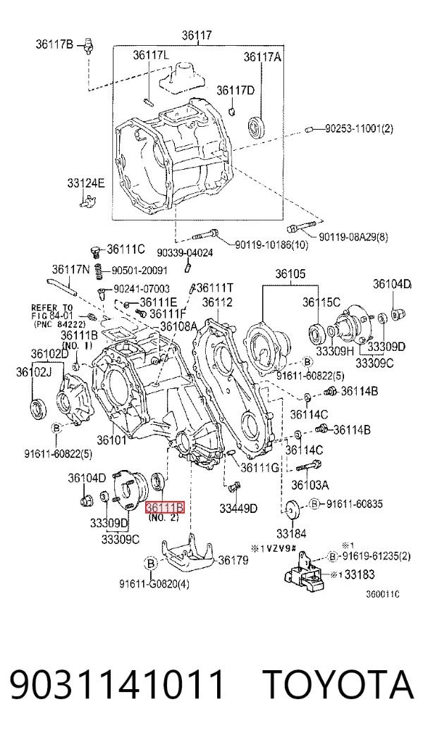 Uszczelniacz skrzyni rozdzielczej przedni wyjściowy 9031141011 Toyota