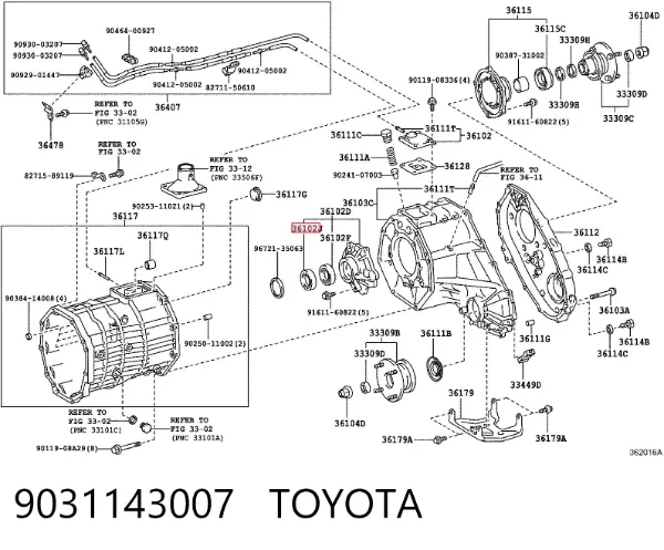 Uszczelniacz skrzyni rozdzielczej, wału sprzęgłowego 9031143007 Toyota