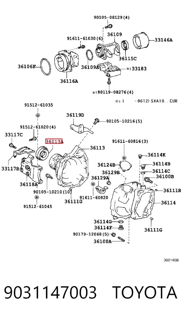 Uszczelniacz półosi prawej mostu przedniego 9031147003 Toyota