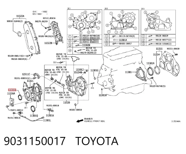 Uszczelniacz wału korbowego przedni 9031150017 Toyota