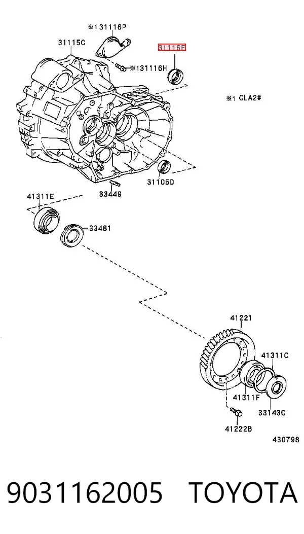 Uszczelniacz skrzyni rozdzielczej przedni wyjściowy 9031162005 Toyota