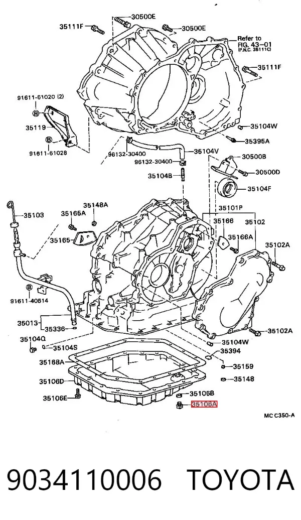 Korek miski automatycznej skrzyni biegów 9034110006 Toyota