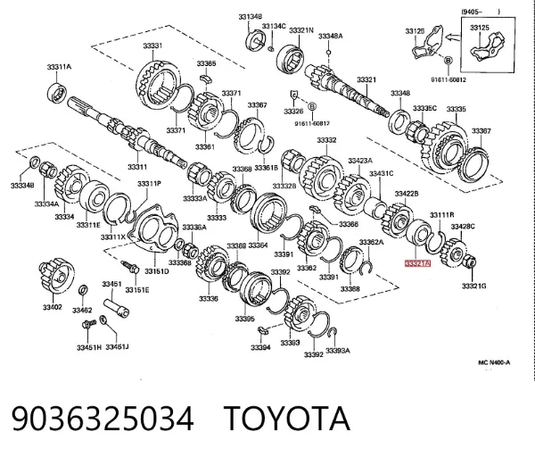 Łożysko wału głównego skrzyni biegów 9036325034 Toyota