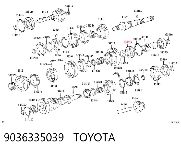 Łożysko skrzyni biegów 9036335039 Toyota