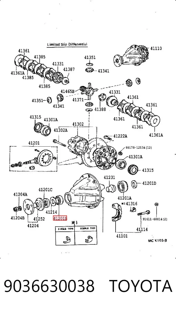 Łożysko wału pośredniego skrzyni biegów 9036630038 Toyota