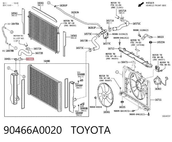 Zacisk sprężynowy 90466A0020 Toyota