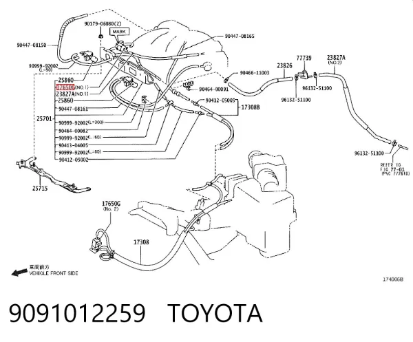 Przetwornik ciśnienia (solenoid) doładowania 9091012259 Toyota