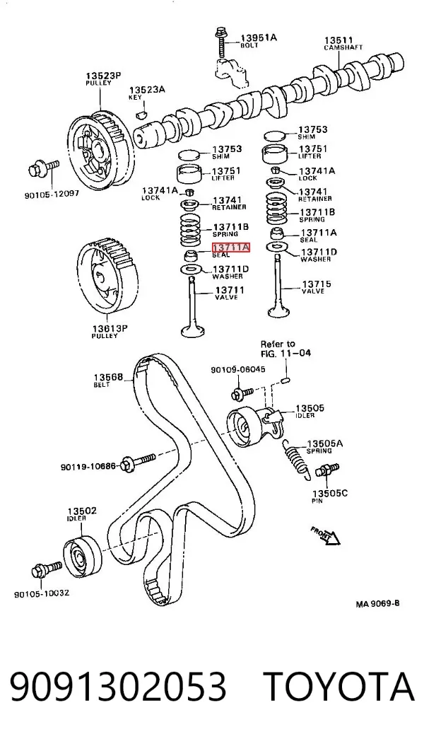 Uszczelniacz zaworu dolotowego/wylotowego Toyota Avensis I