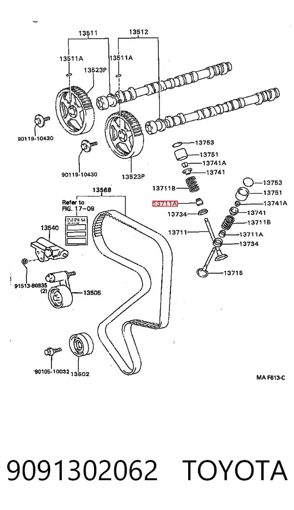 Uszczelniacz zaworu dolotowego/wylotowego 9091302062 Toyota