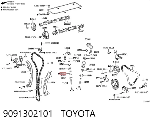 Uszczelniacz zaworu dolotowego 9091302101 Toyota