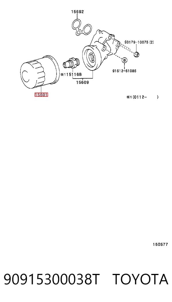 Filtr oleju 90915300038T Toyota