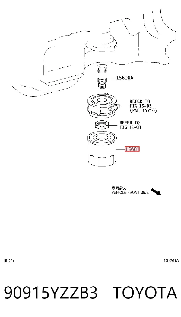 Filtr oleju 90915YZZB3 Toyota