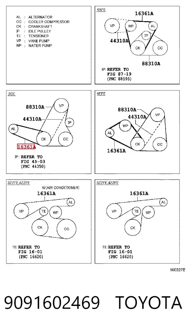 Pas napędowy mechanizmów 9091602469 Toyota