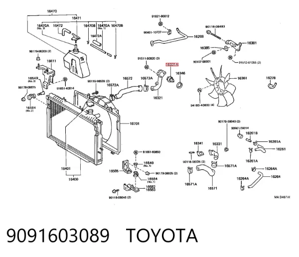 Termostat 9091603089 Toyota
