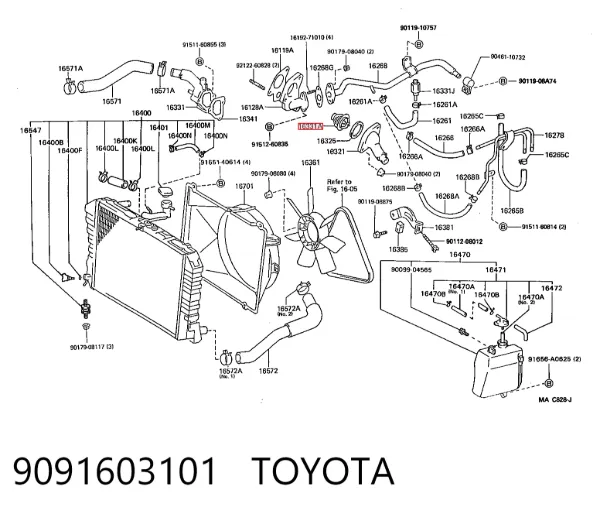 Termostat 9091603101 Toyota