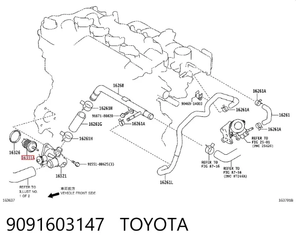 Termostat 9091603147 Toyota