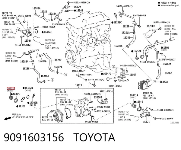 Termostat 9091603156 Toyota