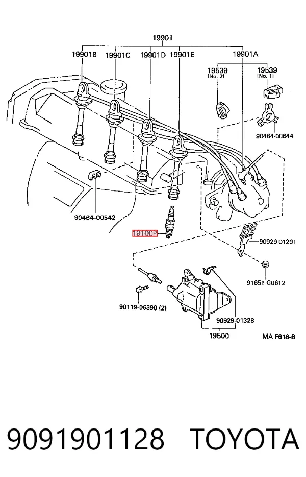 Świeca zapłonowa 9091901128 Toyota