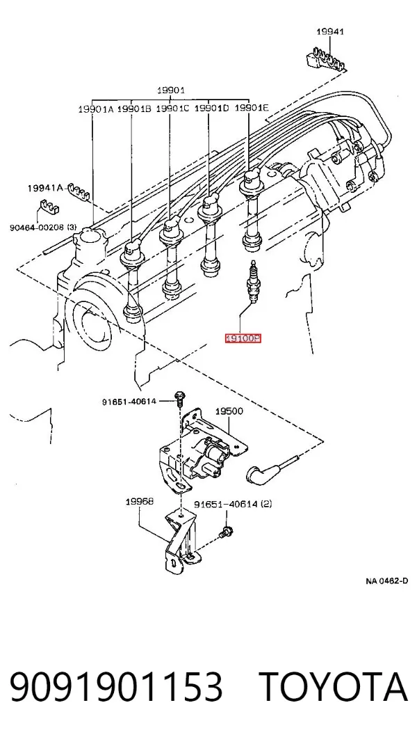 Świeca zapłonowa 9091901153 Toyota