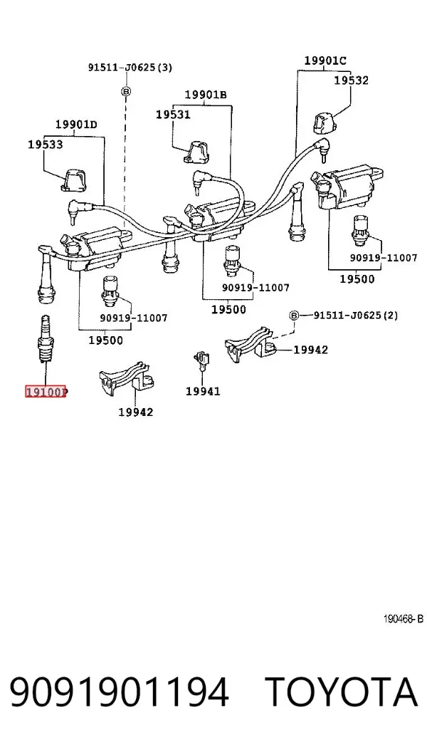 Świeca zapłonowa 9091901194 Toyota