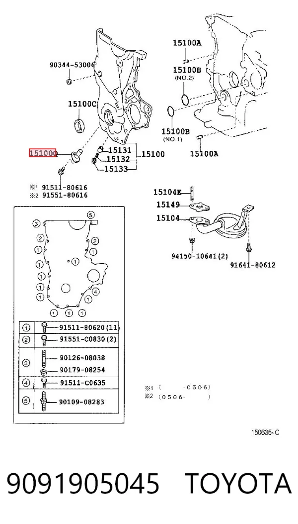 Czujnik położenia wału korbowego 9091905045 Toyota