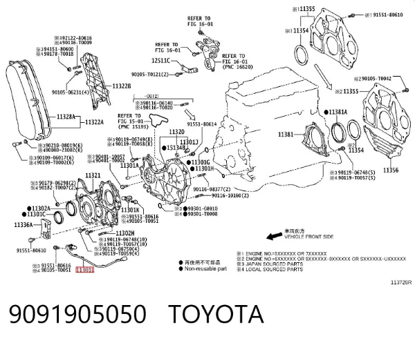 Czujnik położenia wału korbowego 9091905050 Toyota