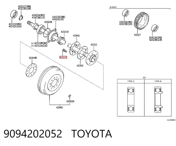 Szpilka koła tylna 9094202052 Toyota