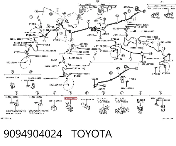 Opaski osłony przeguba, uniwersalna 9094904024 Toyota