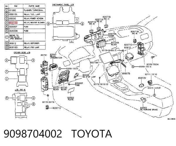 Rezystor wentylatora nagrzewnicy (ogrzewacza kabiny) 9098704002 Toyota