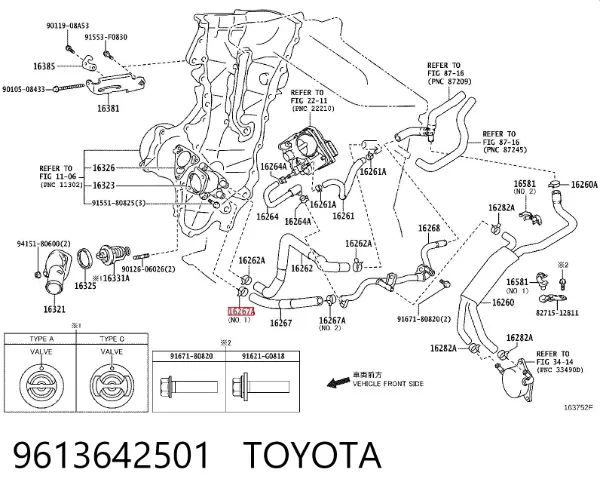 Zacisk sprężynowy 9613642501 Toyota